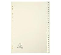 Exacompta - Réf. 1124E - Carton de 10 Intercalaires en Carte ivoire 155g/m2 FSC® avec 24 onglets imprimés alphabétiques de A à Z - Format à classer A4 - Dimensions 22,5 x 29,7 cm - couleur ivoire