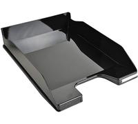 Exacompta - Réf. 113214D - 1 Corbeille à courrier Combo MIDI - Dimensions 34 x 25 x 6,5 cm - pour Documents au Format A4 + - de Couleur Noir Glossy (Lot de 5)