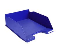 Exacompta - Réf. 115104D - Lot de 4 corbeilles à courrier COMBO MAXI - dimensions 34,7 x 25,5 x 10,3 cm - pour documents au format couleur bleu nuit - certifié Ange Bleu - capacité 750 feuilles