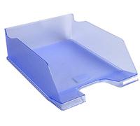 Exacompta - Réf. 11510D - Lot de 4 corbeilles à courrier COMBO MAXI - dimensions 34,7 x 25,5 x 10,3 cm - pour documents au format couleur bleu glacé translucide - capacité 750 feuilles