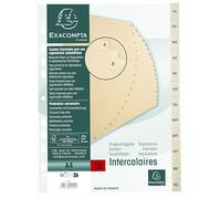 Exacompta - Réf. 1212E - Carton de 10 Intercalaires en Carte ivoire 155g/m2 FSC® avec 12 onglets imprimés mensuel de Janvier à Décembre - Format à classer A4 - Dim 22,5 x 29,7 cm - couleur ivoire