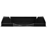 Exacompta - Réf. 123014D - 1 corbeille à courrier ECOTRAY - dimensions utiles 34 x 25 x 6,5 cm - pour documents au format A4+ - peut contenir 500 feuilles - couleur noir - certifié Ange Bleu