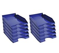 Exacompta 10x Corbeille à courrier Ecotray Office Bleu nuit 123104D