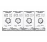 Exacompta - Réf. 13202E - Pack Essentiel de 4 Étuis de 100 fiches bristol quadrillées 5x5 non perforées - format 100 x 150 mm - compatibles avec imprimante jet d'encre, laser et photocopieur - blanc