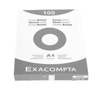 Fiche bristol 210 x 297 mm quadrillée 5 x 5 blanche non perforée Exacompta - Boîte de 100