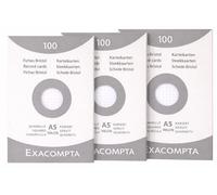 Exacompta - Réf. 13208E - Pack A5 intensif de 3 Étuis de 100 fiches bristol quadrillées 5x5 non perforées - format 148 x 210mm - compatibles avec imprimante jet d'encre, laser et photocopieur - blanc
