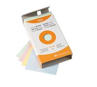 Exacompta - Réf. 13271E - Étui de 100 fiches bristol quadrillées 5x5 non perforées - format 75 x 125 mm - compatibles avec imprimante jet d'encre, laser et photocopieur - couleurs assorties