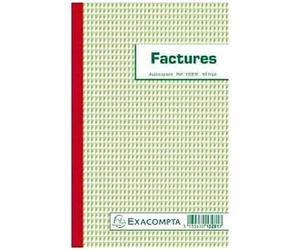 Exacompta - Réf. 13281E - 1 Manifold FACTURES - 50 feuillets numérotés et autocopiants - triplicatas (1 original + 2 copies) - format 210 x 135 mm - fabriqué en France