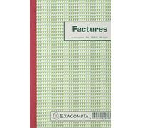 Exacompta - Réf. 13281SE - Lot de 5 manifolds FACTURES - sous film - 50 feuillets numérotés et autocopiants - triplicatas (1 original + 2 copies) - format 210 x 135 mm - fabriqué en France