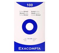 Exacompta - Réf. 13303E - Carton de 12 étuis de 100 fiches bristol unies non perforées - format 125 x 200 mm - - couleur blanc