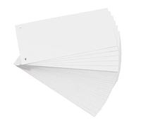 Paquet 100 fiches intercalaires horizontales unies perforées - 105x240mm - Blanc