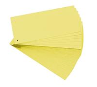 Exacompta - Réf. 13325B - Paquet de 100 fiches intercalaires horizontales unies perforées - séparateur pour classeur ou classeur à levier - sous film - format 105 x 240 mm - couleur jaune