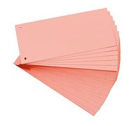 Paquet 100 fiches intercalaires horizontales unies perforées - 105x240mm - Rose