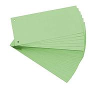 Exacompta Fiches intercalaires horizontales unies perforées - 105 x 240 mm - Paquet de 100, Vert