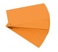 Paquet 100 fiches intercalaires horizontales unies perforées - 105x240mm - Orange