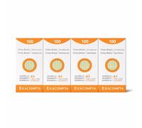 Exacompta - Réf. 13378E - Pack A5 color de 4 Étuis de 100 fiches bristol quadrillées 5x5 non perforées - format 148x210mm - compatibles avec imprimante jet d'encre, laser et photocopieur - assorties