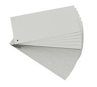 Exacompta - Réf. 13385B - Paquet de 100 fiches intercalaires horizontales unies perforées - séparateur pour classeur ou classeur à levier - sous film - format 105 x 240 mm - couleur gris