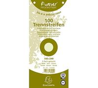 Exacompta - Réf. 13445B - Carton de 12 paquets de 100 fiches intercalaires horizontales unies perforées Forever - 105x240mm - Vert