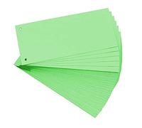 Paquet 100 fiches intercalaires horizontales unies perforées Forever - 105x240mm - Vert