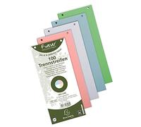 Exacompta - Réf. 13495B - Paquet de 100 fiches intercalaires horizontales unies perforées Forever - séparateur pour classeur ou classeur à levier - sous film - format 105 x 240 mm - couleurs assorties
