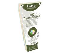 Exacompta - Réf. 13595E - Carton de 6 paquets de 100 fiches intercalaires trapézoïdales unies perforées Forever - 105x240mm - Couleurs assorties