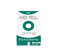Exacompta Étui De 100 Fiches Bristol Blanc Ligné Non Perforé 75x125mm Blanc