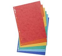 Exacompta Intercalaires 1406E – Carton de 50 en carte lustrée 225 g/m² FSC® 6 onglets neutres A4