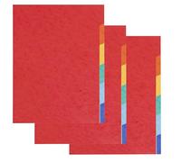 Exacompta - Réf. 1406SE - Pack de 3 jeux d'intercalaires en véritable carte lustrée souple 225g/m2 FSC® avec 6 onglets neutres - Format à classer A4 - Dimensions 22,5 x 29,7 cm-couleurs assorties