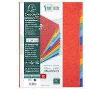 Exacompta 25x Intercalaires 225g 12 positions A4 Couleurs assorties 1412E