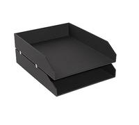 Exacompta - Réf. 14601E - Lot de 2 corbeilles à courrier Office By Me - pour document au format A4+ - dimensions 13 x 26 x 33,7 cm - équipées de petits patins anti-dérapants - couleur noir