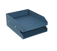 Exacompta - Réf. 14603E - Lot de 2 corbeilles à courrier Office By Me - pour document au format A4+ - dimensions 13 x 26 x 33,7 cm - équipées de petits patins anti-dérapants - couleur bleu canard