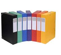 Exacompta - Réf. 16000H - 10 boites de classement avec élastiques CARTOBOX - livrées à plat -dos de 6 cm - carte lustrée 7/10ème - 600g/m²-dimensions 25x33cm-format à classer A4-7 couleurs assorties
