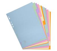 Exacompta - Réf. 1612SE - Pack de 5 jeux d'intercalaires en carte pastel recy 170g/m2 avec 12 onglets neutres - Format à classer A4 - Dimensions 22,5 x 29,7 cm - Forever