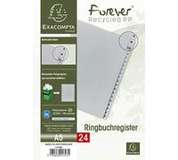 Exacompta Intercalaire en plastique A5 A-Z (alphabet allemand) 24 touches polypropylène recyclé gris