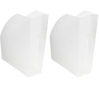 Exacompta - Réf. 18057D - Porte-revues/Range-revues THE MAGAZINE - Dimensions 29,2 x 11 x 32 cm - Pour documents formats A4-A4+, catalogues, magazines - Coloris givre (Lot de 2)