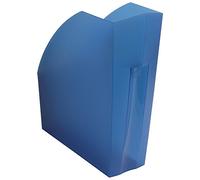 Exacompta - Réf. 18060D - Lot de 3 porte-revues/Range-revues THE MAGAZINE - Dimensions 29,2 x 11 x 32 cm - Pour documents formats A4-A4+, catalogues, magazines - Coloris bleu royal translucide