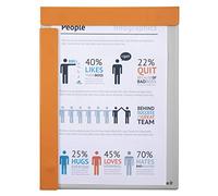 Porte-bloc aimanté rembordé plastique pour A4 - Orange