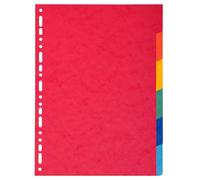 Exacompta - Réf. 2006E - Carton de 50 Intercalaires en carte coloris vifs recy 220g/m2 avec 6 onglets neutres - Format à classer A4 - Dimensions 22,5 x 29,7 cm