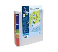 Exacompta 10x classeur, dos 80mm, 2 pochettes extérieures, A4, Kreacover, blanc, 200802H