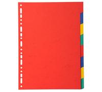 Exacompta - Réf. 2008E - Carton de 25 Intercalaires en carte coloris vifs recy 220g/m2 avec 8 onglets neutres - Format à classer A4 - Dimensions 22,5 x 29,7 cm
