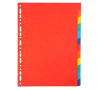 Exacompta - Réf. 2012E - Carton de 25 Intercalaires en carte coloris vifs recy 220g/m2 avec 12 onglets neutres - Format à classer A4 - Dimensions 22,5 x 29,7 cm
