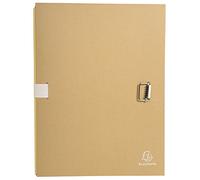 Exacompta - Réf. 20225E - 1 chemise à dos extensible en papier kraft - dos extensible jusqu'à 13 cm - fermeture par sangle - dimensions 24 x 32 cm - pour documents au format A4 - couleur grège
