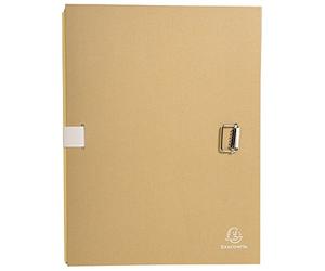 Exacompta - Réf. 20225E - 1 chemise à dos extensible en papier kraft - dos extensible jusqu'à 13 cm - fermeture par sangle - dimensions 24 x 32 cm - pour documents au format A4 - couleur grège
