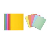 Exacompta - Réf. 210001E - Paquet de 100 chemises rigides ROCK''S 210 g/m2 aux couleurs vives & Paquet de 250 sous-chemises SUPER 60 en carte 60 g, coloris assortis pastels