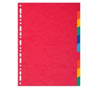 Exacompta - Réf. 2110E - Carton de 25 Intercalaires en carte coloris vifs recy 220g/m2 avec 10 onglets neutres - Format à classer A4 maxi - Dimensions 24,5 x 29,7 cm