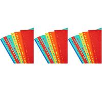 Exacompta - Réf. 2112E - Intercalaires en carte coloris vifs recy 220g/m2 avec 12 onglets neutres - Format à classer A4 maxi - Dimensions 24,5 x 29,7 cm (Lot de 3)