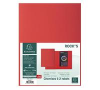 Paquet de 50 chemises 2 rabats ROCK''S 210 - 24x32cm - Rouge