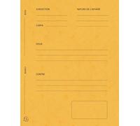 Exacompta - Réf. 220109E - Carton de 5 paquets de 25 dossiers de plaidoirie "Pour/Contre" - en carte lustrée - dimensions 25 x 32 cm pour documents au format A4 - couleur jaune