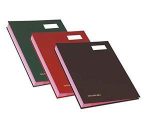 Exacompta - Réf. 22120E - 1 parapheur direction - dos à soufflets toilé - porte-étiquette - couverture plastifiée - 12 compartiments en carte rose avec 3 perforations - 24x32 cm - couleurs aléatoires