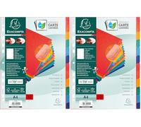 Exacompta - Réf. 2212E - Intercalaires en carte lustrée 225g/m2 FSC® avec 12 onglets neutres en couleurs - renforcés et plastifiés - Bande de perforation renforcée - Format à classer A4 (Lot de 2)